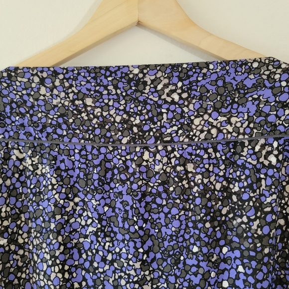 BCBG Maxazria Beach Chambray Blue Purple Polkadot Jersey Casual Dress M Resort - Picture 6 of 11